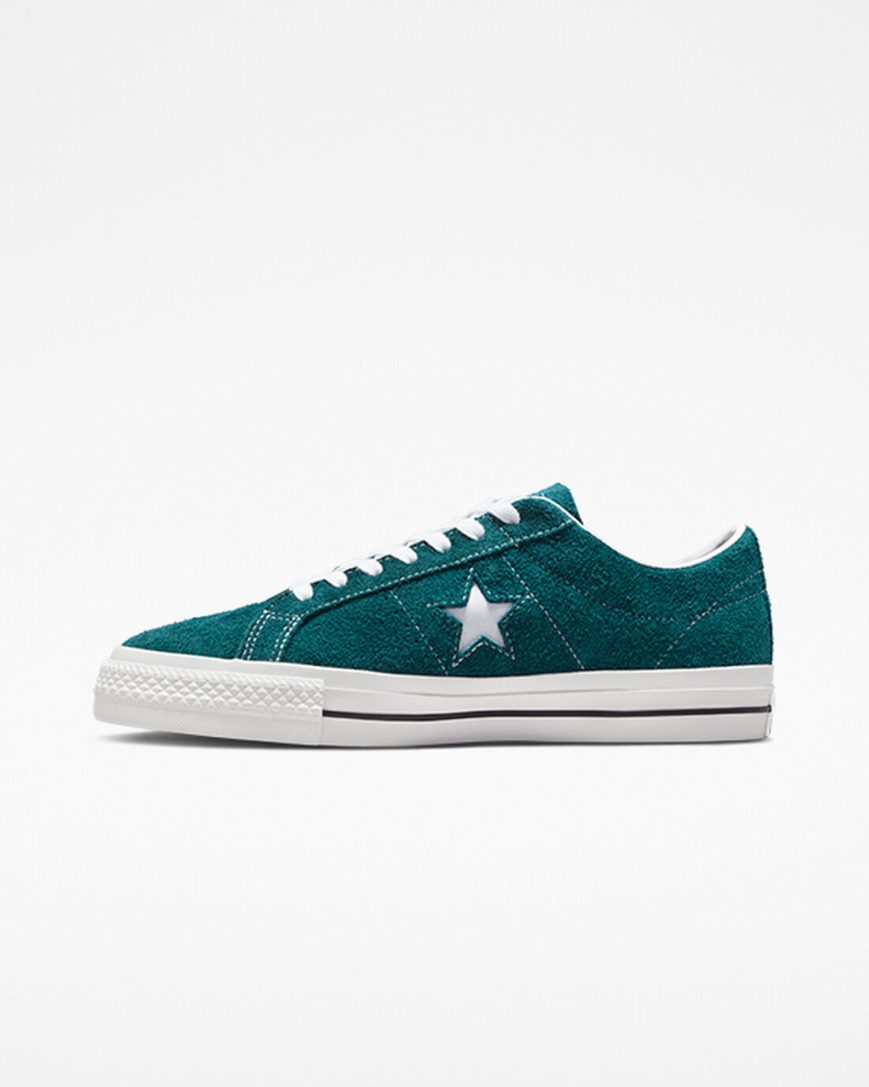 Skate Topanky Converse One Star Pro Vintage Semisove Damske Zelene Čierne Biele | SK NP11HU5